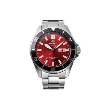 ORIENT Automatic/Manual Mechanical Movement Metal Strap Watch Men's Watches Red Watch Dial