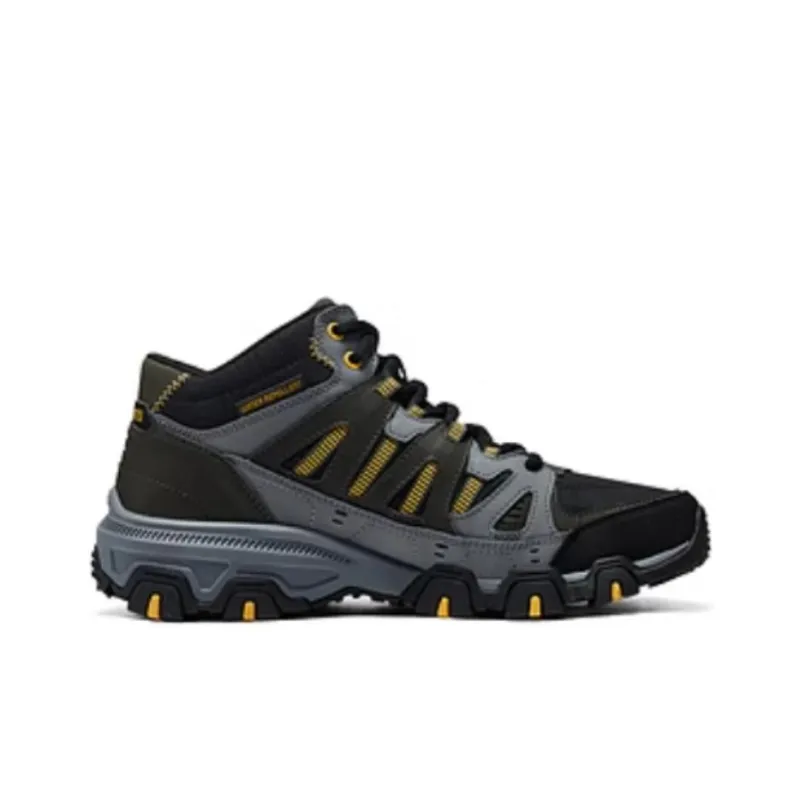 Skechers OUTDOOR MENS Supportive And Elastic Mid Top Hiking Shoes Men's Dark Gray Yellow-1
