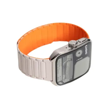 FZRT OPPO Compatibility Watch Band Armor Style Color Block Silicone Magnetic Silicone Material