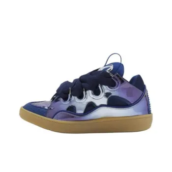 Lanvin Curb Low Top Skateboard Shoes Women's Purple Blue