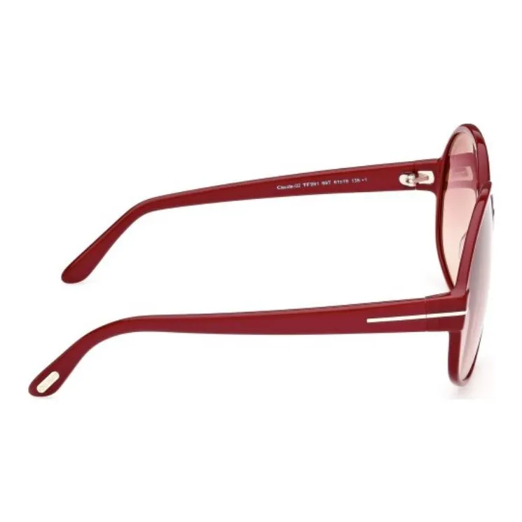 TOM FORD Acetate Irregular Shape Sunglasses Women's Red-2