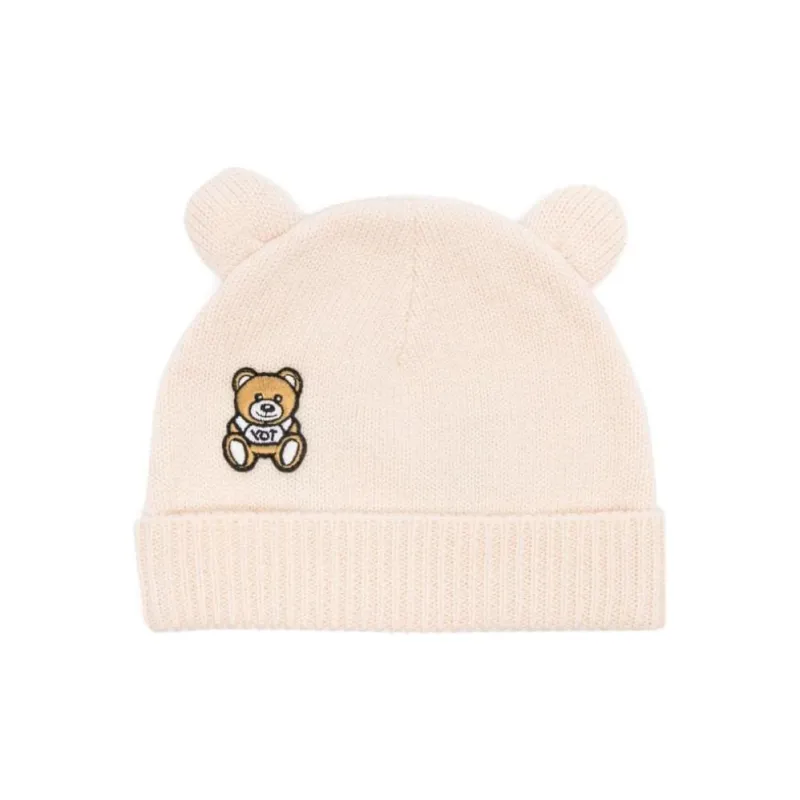 MOSCHINO Teddy Bear patch Beanie Hat-1
