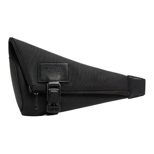Moncler Coated Canvas With Leather Shoulder Bag, Crossbody Bag Men's Black-0