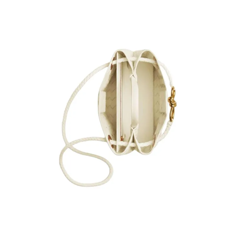 Bottega Veneta Intrecciato Sheepskin Shoulder Bag, Crossbody Bag, Handbag Trumpets Women's Sea Salt Color-3