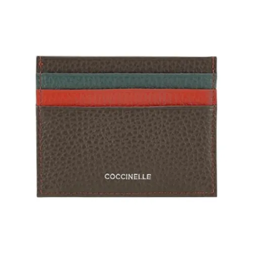 COCCINELLE Fabric Cow Leather Patchwork Card Holder Women's Sweet Blue Green
