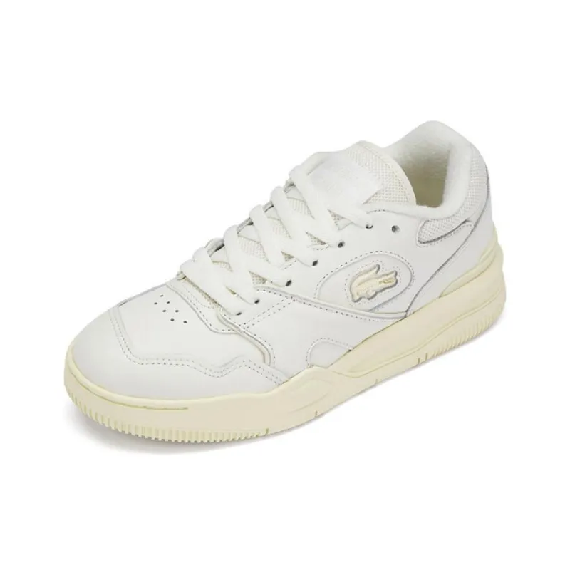 LACOSTE Low Top Skateboard Shoes Women's White Yellow-1