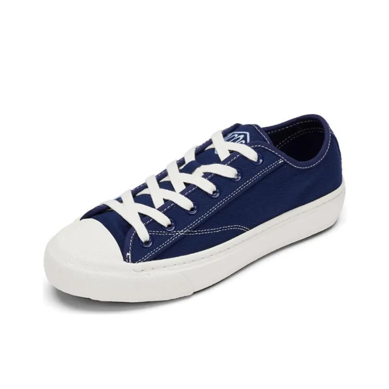 LACOSTE Anti Slip Wear Resistant Low Top Skateboard Shoes Men's Navy Blue/Ecru-1