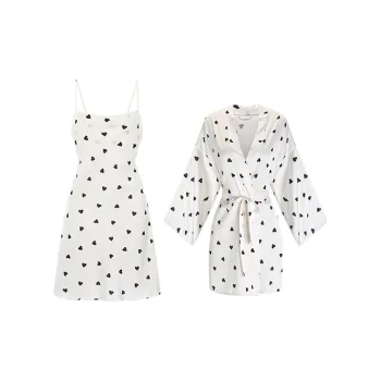 MIIOW Pajama Set Women's Black And White Dot