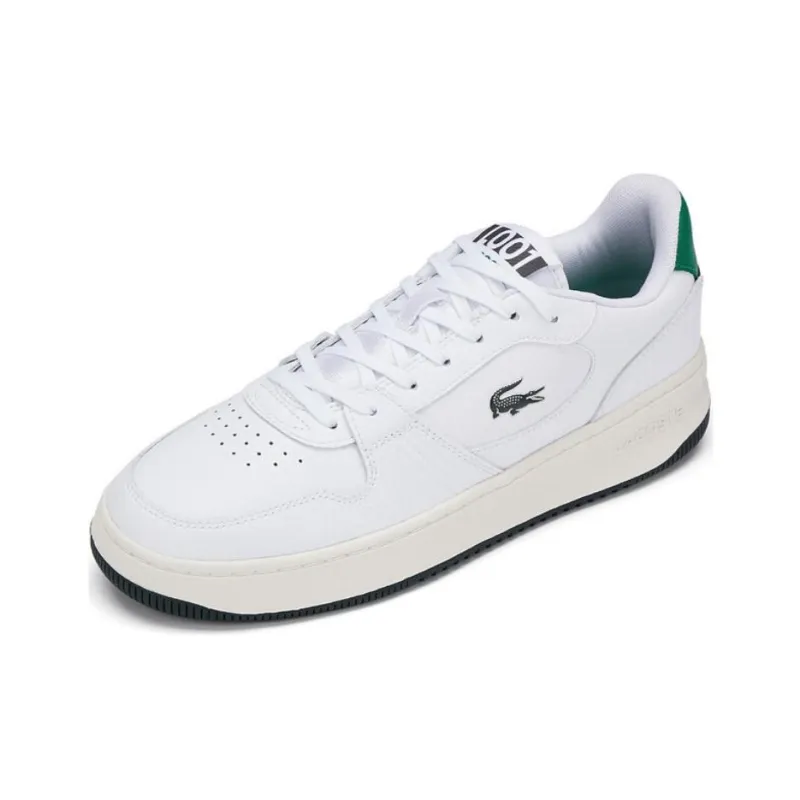 LACOSTE Anti Slip And Wear Resistant Lightweight Low Top Skateboard Shoes Men's White Black Green-1