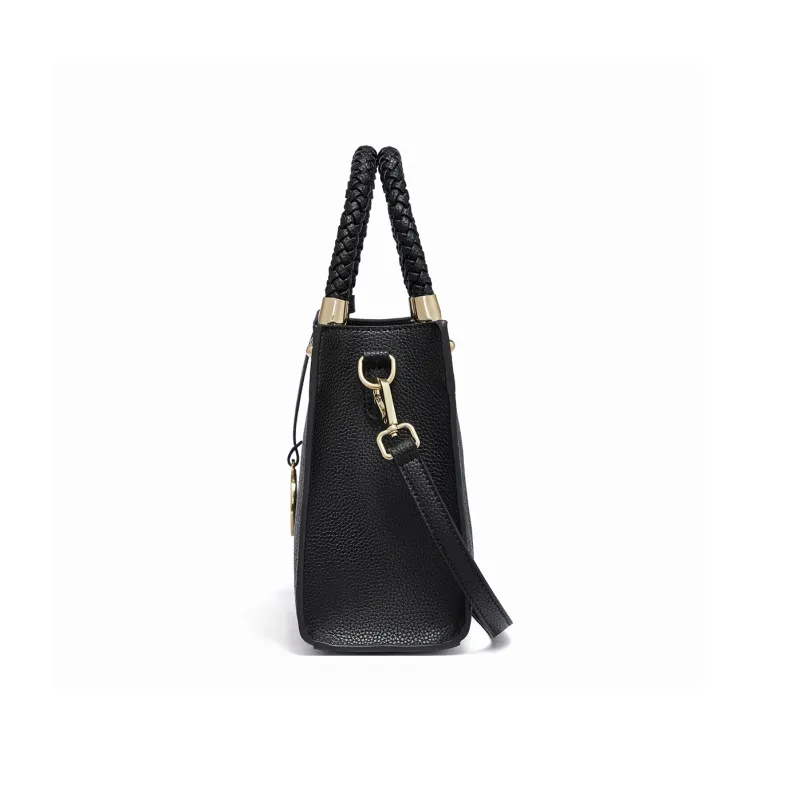 RED DRAGONFLY Cow Leather Tote Handbag, Crossbody Bag Women's Blue/Black-21