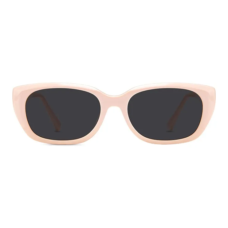 LOHO Plate Frame Oval Sunglasses Unisex Peach Pink-1