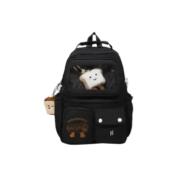 NOMK Nylon With PVC Backpack Women's Black/Yellow/Blue/White
