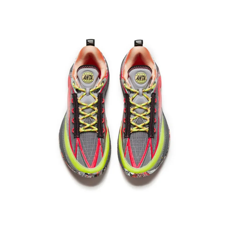 Anta Instant 1 ESG Cushioning Wear Resistant Low Top Basketball Shoes Men's Black Red Green-3