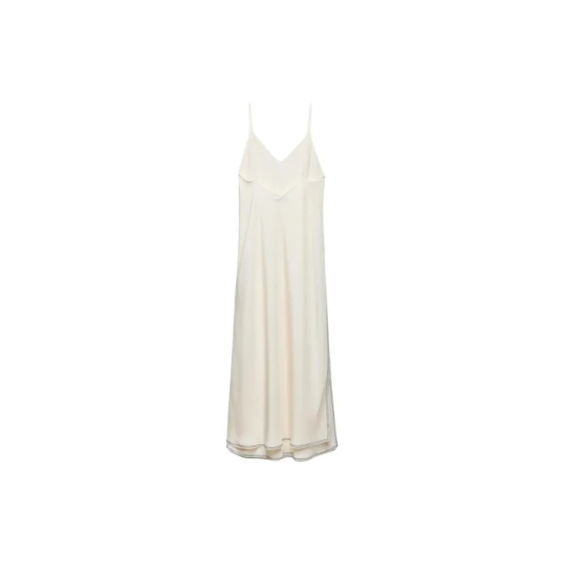 ZARA ZW Series Slip Dresses Women's White-1