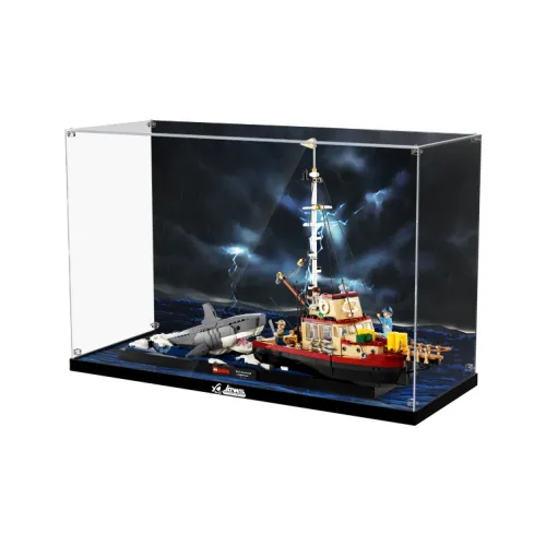 LIGHT YOUR BRICKS Compatibility Building Block IDEAS 21350 Great White Shark Orca Boat Storage Box Model Accessories