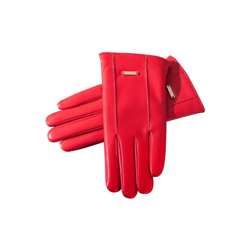HLA Fabric  Polyurethane PU Leather; Lining  Sheep Wool Polyamide PU Glove Women's-5
