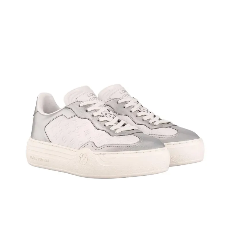 LOUIS VUITTON Lv Groovy Low Top Skateboard Shoes Women's Silver-2