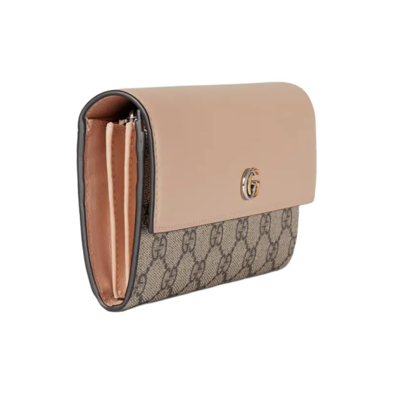 GUCCI GG Marmont Supreme Canvas Wallet Women's Beige & Ebony-1
