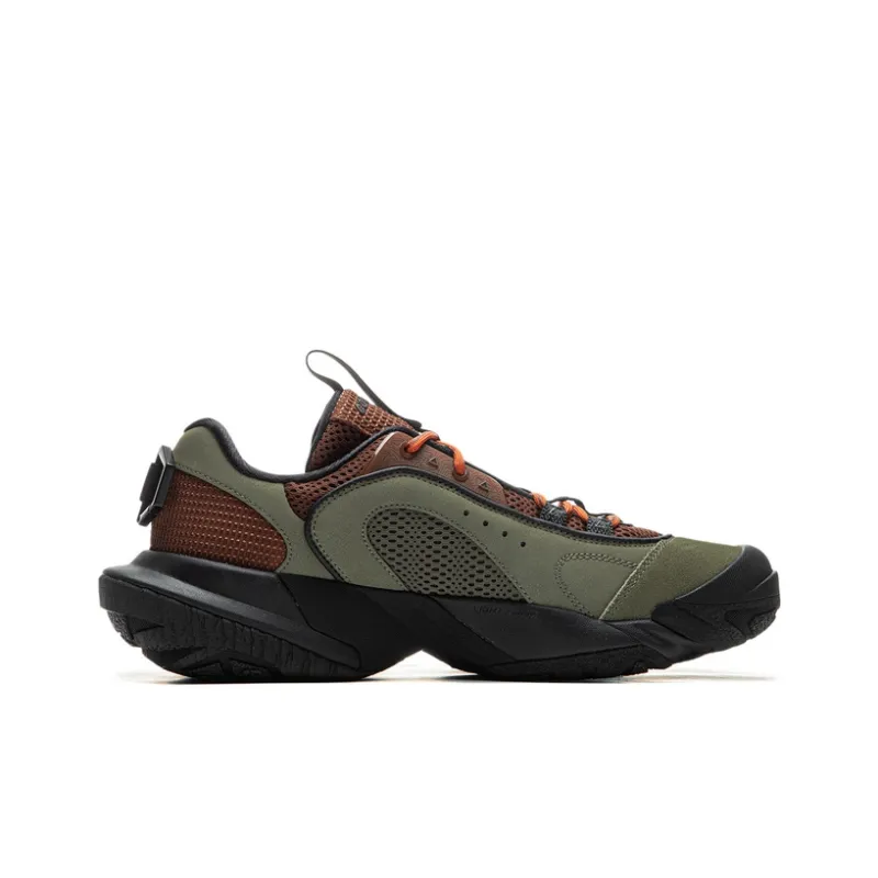 LiNing CF Tracing Hiking EDC Cushioning, Slip Resistant, And Abrasion Resistant Low Top Hiking Shoes Unisex Green Umber-1