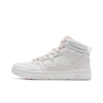 XTEP MAXX LITE Wear Resistant High Top Skateboard Shoes Women's White/Pure Pink