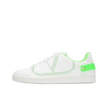 Valentino Backnet Skateboard Shoes Men Low Top White Green