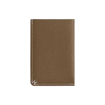 HERMES H Sellier Evercolor Leather Card Holder Women's 6T Toundra Tundra Green/Brown Green