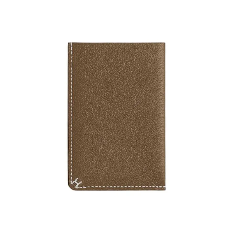 HERMES H Sellier Evercolor Leather Card Holder Women's 6T Toundra Tundra Green/Brown Green-0