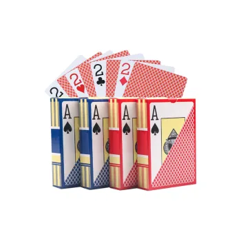 Miao Ji Dezhou Poker Cards Plastic Waterproof Matte PVC Large Print Poker Cards Red Blue 4 Pack Board Games