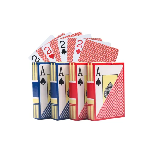 Miao Ji Dezhou Poker Cards Plastic Waterproof Matte PVC Large Print Poker Cards Red Blue 4 Pack Board Games