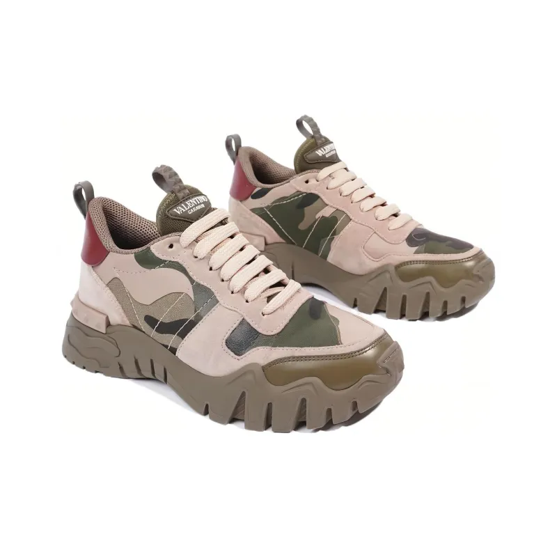 Valentino Rockrunner GARAVANI Plus Anti-Slip Wear-Resistant Low-Top Casual Shoes Women's Army Green-2