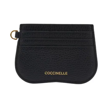 COCCINELLE Cow Leather Card Holder Women's Black