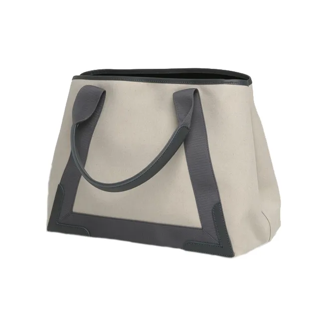 Balenciaga Coated Canvas With Calfskin Tote Bag, Shopping Bag, Handbag, Shoulder Bag Women's Natural & Gray-1