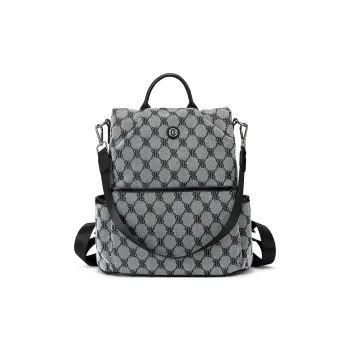 ROBERTA DI CAMERINO Fabric Backpack Regular Unisex Black Monogram/Brown Monogram