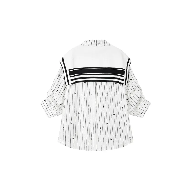 Yu Qianwen Shirt Women's Melodic Stripes-2