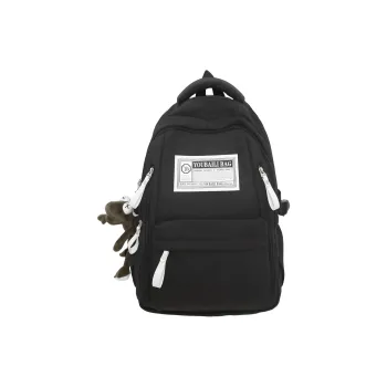 Parker Bear Nylon Backpack Unisex Black/White Red/White Orange/White Blue