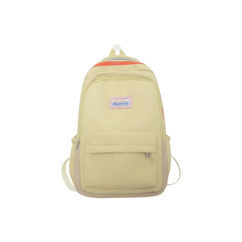 Travel Nylon Backpack Regular Women's Black/White/Yellow/Purple-7