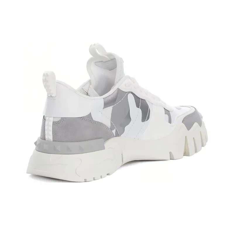 Valentino Rockrunner Low Top Casual Shoes Women's White Gray-3