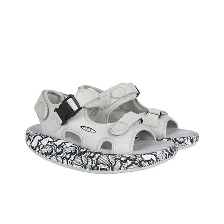 MBT Beach Sandals Women's White Black Texture-2