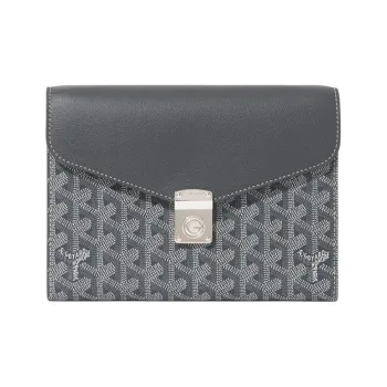 GOYARD Canvas With Calfskin Shoulder Bag Crossbody Bag Unisex Gray