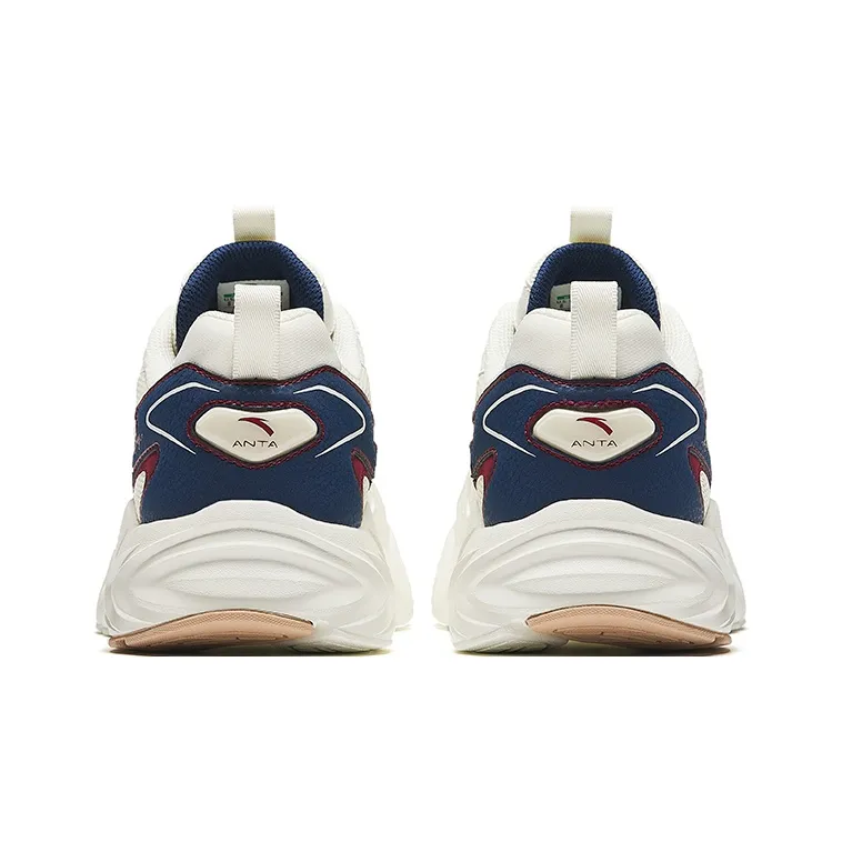 Anta Running Collection Non-slip Wear-resistant Shock Absorption Low-Top Casual Running Shoes Men's White Blue Red-3
