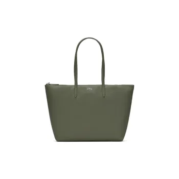 LACOSTE PVC Tote Bag, Shopping Bag, Handbag Large Size Women's Khaki Green