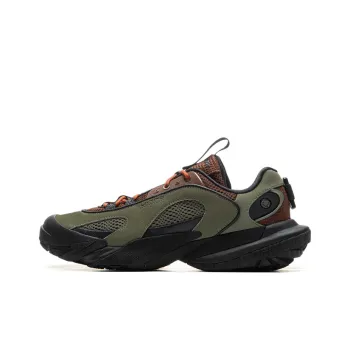 LiNing CF Tracing Hiking EDC Cushioning, Slip Resistant, And Abrasion Resistant Low Top Hiking Shoes Unisex Green Umber