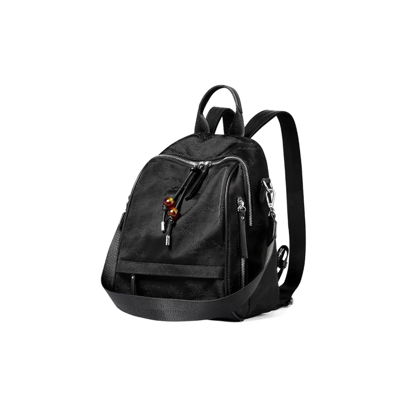 TUCANO Fabric With PU Leather University Student Everyday Backpack Tubas Women's Silver/Black-6