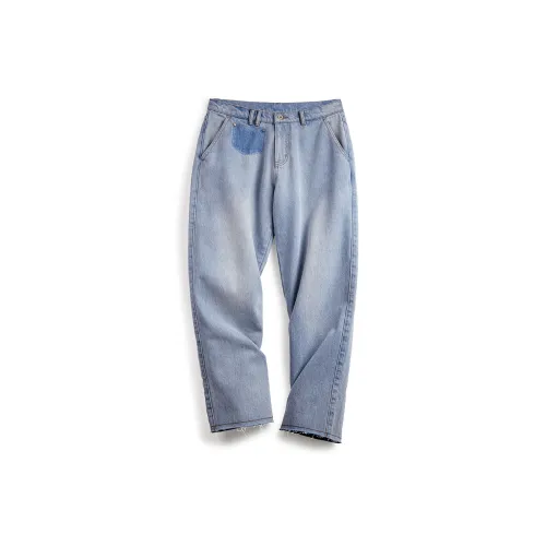 MADEN Jeans Men Washed Blue