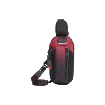 TUMI Alpha Bravo Fabric One Shoulder Crossbody Sling Bags Men's Black & Red