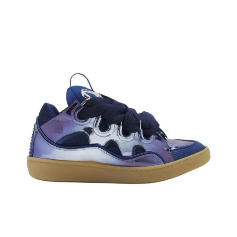 Lanvin Curb Low Top Skateboard Shoes Women's Purple Blue-1