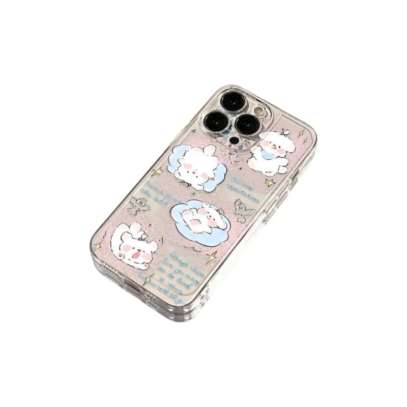 GYKZ TPU Material Pink Cream Puppy Impact-Resistant Fully Enclosed Phone Case Compatible With IPhone 13/Apple 14/15.-4