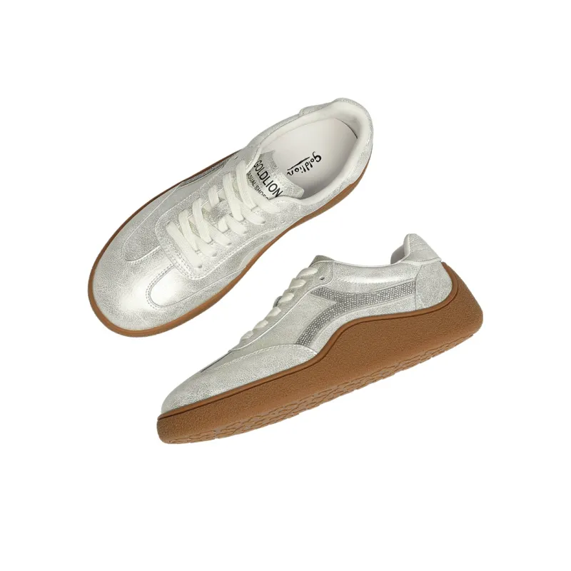 GOLDLION Lightweight Low Top Skateboard Shoes Women's Light Gold-3