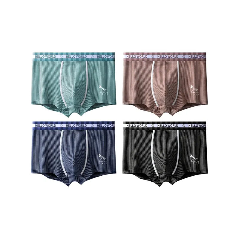 RED DRAGONFLY Cotton Panties Men's 4 Piece Gift Box Sets-10