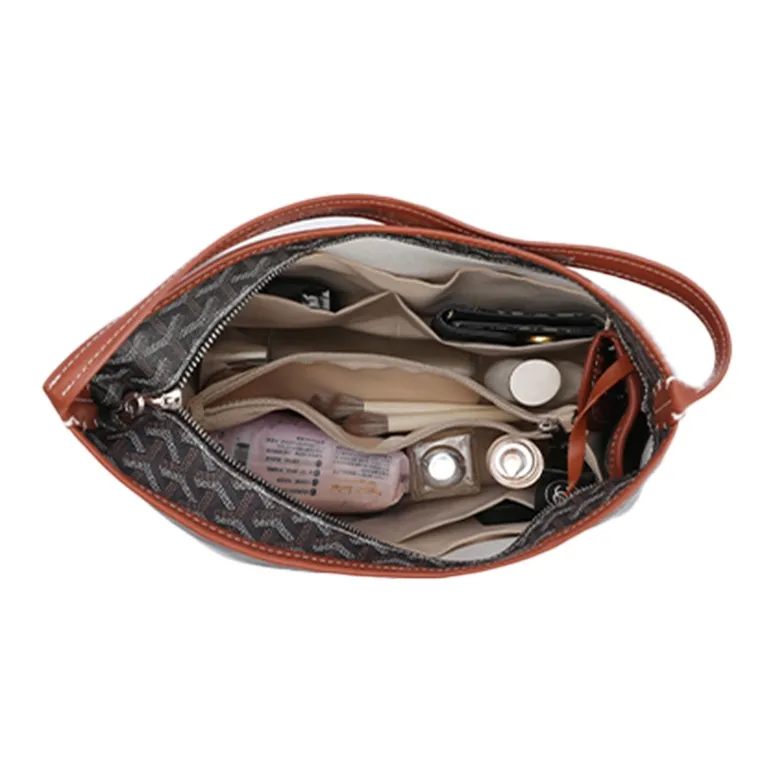 Tide Tribute Silk Goyard Storage Bag With Lightweight Medium Size Lining And Accessory Unisex Coffee/Beige/Umber-3
